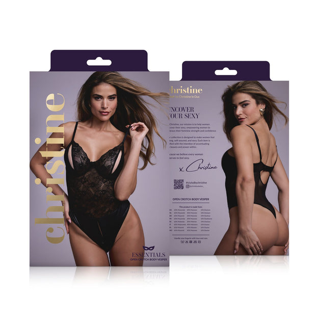 Ouvert Wetlook-Body Vesper- schwarz