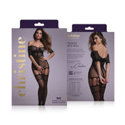 Trendiger Straps-Catsuit Rosa- schwarz