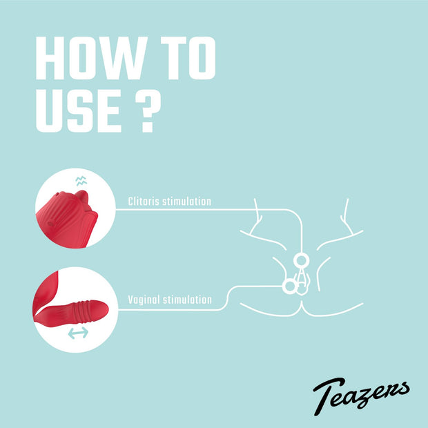 Teazers Rose Vibrator mit Stoßdildo