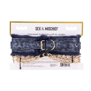 Sportsheets - Cougar Pelzkragen und Leine - Schwarz