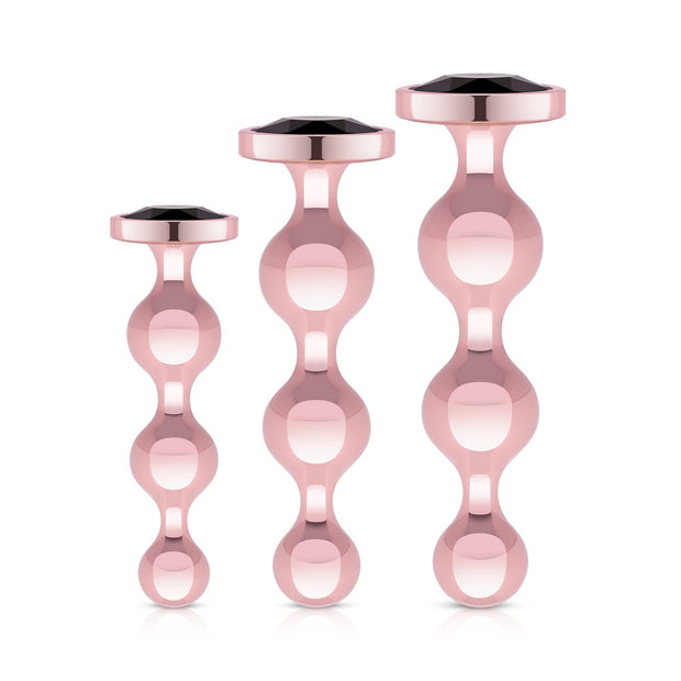 Rosy Gold - Metall-Buttplug-Set 3 Teile - Roségold