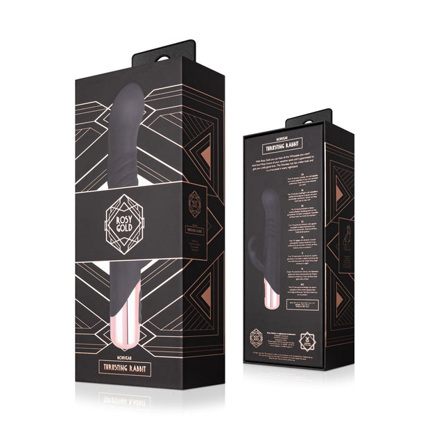 Rosy Gold - Rabbit Vibrator mit Stoßfunktion - Schwarz
