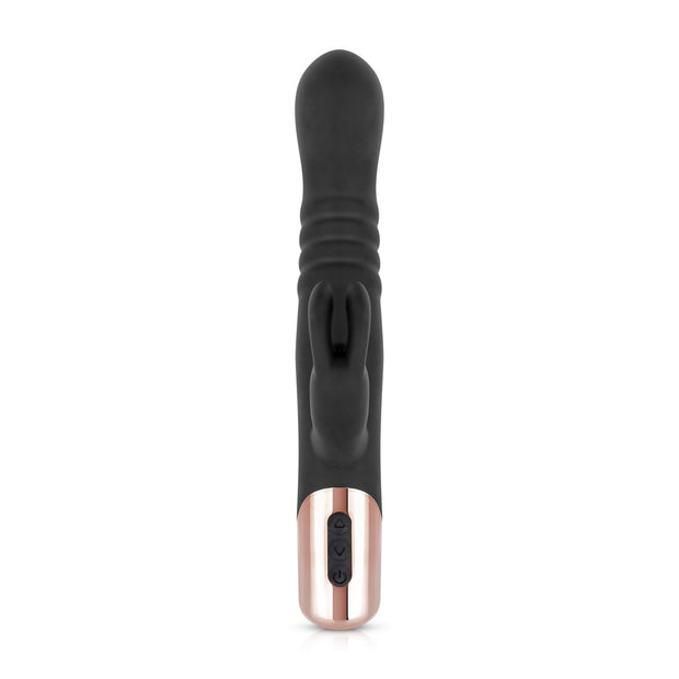 Rosy Gold - Rabbit Vibrator mit Stoßfunktion - Schwarz