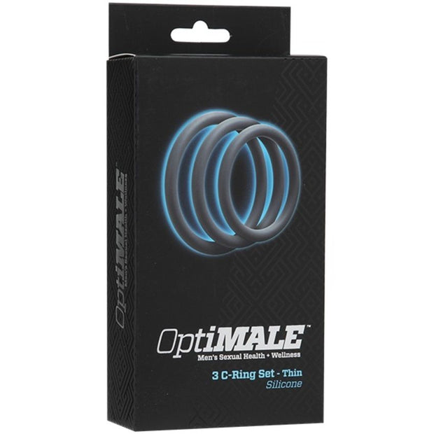 Doc Johnson - OptiMALE 3 C-Ring Set Dünn - Grau