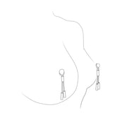 Crave - Lederne Nippelquasten - Schwarz & Silber