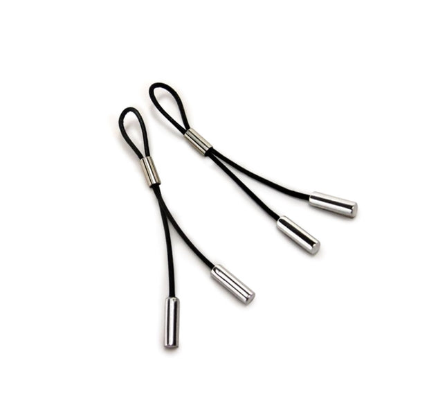 Crave - Lederne Nippelquasten - Schwarz & Silber