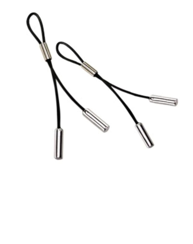 Crave - Lederne Nippelquasten - Schwarz & Silber