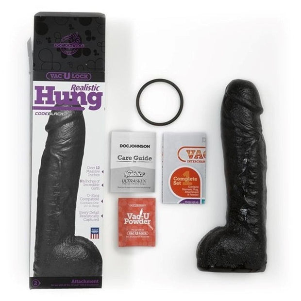 Doc Johnson - VacULock CodeBlack Realistischer Dildo - Schwarz