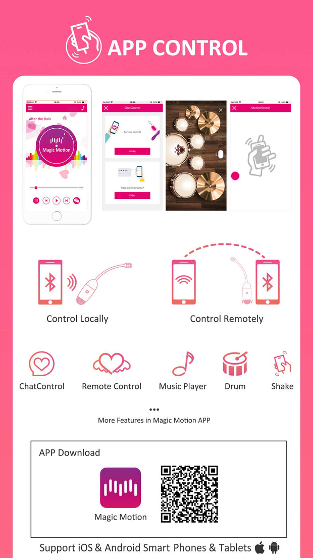 Magic Motion - Vini per App gesteuertes Vibro-Ei - Rosa/Weiß
