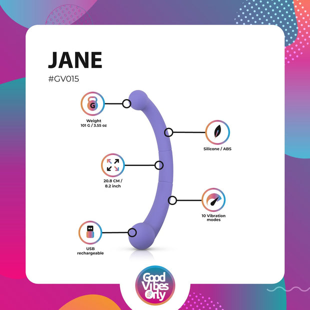 Good Vibes Only - Doppelter Vibrator Jane - Lila