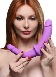 XR Brands - Doppeldildo mit Gurt - Lila
