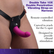 XR Brands - Doppeldildo mit Vibration und Gurt - Lila