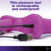XR Brands - Doppeldildo mit Vibration und Gurt - Lila