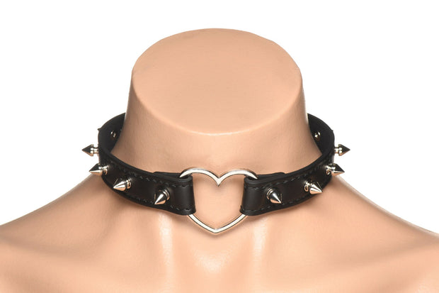 XR Brands - Spiked Heart Choker - Schwarz