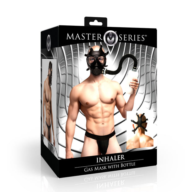 XR Brands - Inhalator-Gasmasken mit Flasche - Schwarz & Weiß