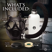 XR Brands - Inhalator-Gasmasken mit Flasche - Schwarz & Weiß