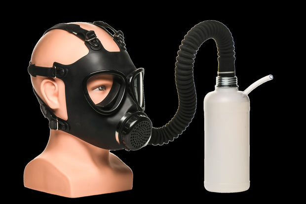XR Brands - Inhalator-Gasmasken mit Flasche - Schwarz & Weiß