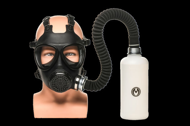 XR Brands - Inhalator-Gasmasken mit Flasche - Schwarz & Weiß