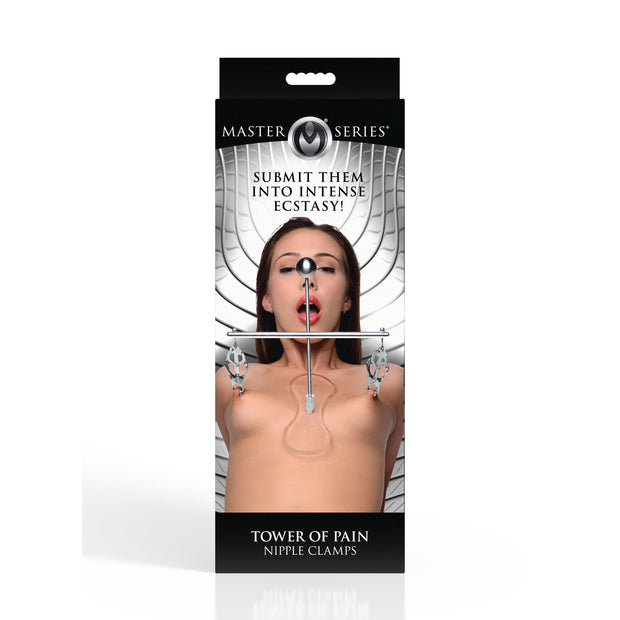 XR Brands - Tower of Pain Brustwarzenklemmen - Silber