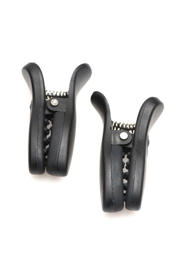 XR Brands - Dark Grip Vibrations-Brustwarzenklemmen - Schwarz