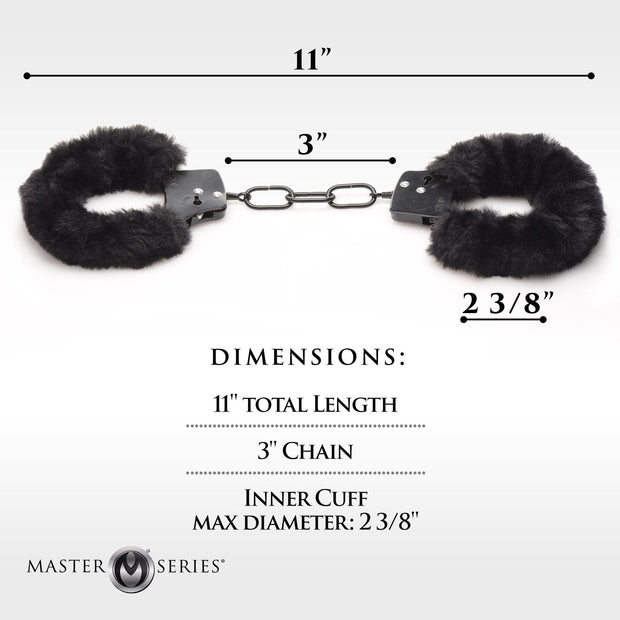XR Brands - Cuffed In Fur Handschellen - Schwarz