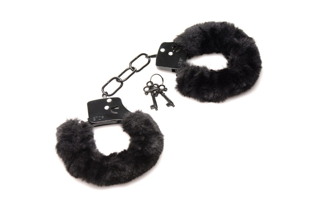 XR Brands - Cuffed In Fur Handschellen - Schwarz