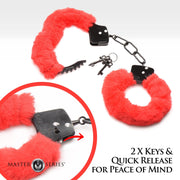 XR Brands - Cuffed in Fur Handschellen - Rot