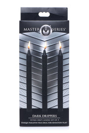 XR Brands - Dark Drippers Fetisch-Tropfkerzen - Schwarz