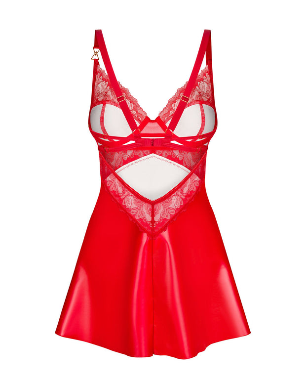 Obsessive - Aliosa Chemise & String - Rot