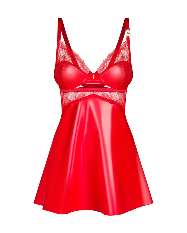 Obsessive - Aliosa Chemise & String - Rot