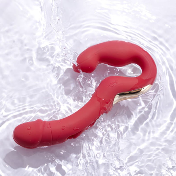 HoneyPlayBox - App-gesteuerter Paarvibrator ohne Gurt - Rot