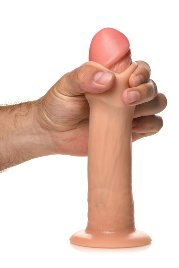 JOCK - Real Skin Vibrierender Dildo - 20 cm & Helle Silikonhaut