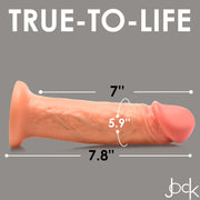 JOCK - Real Skin Vibrierender Dildo - 20 cm & Helle Silikonhaut