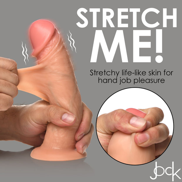 JOCK - Real Skin Vibrierender Dildo - 20 cm & Helle Silikonhaut