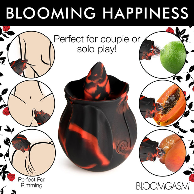 BLOOMGASM - Black Kiss Rimmende Rosen-Vibrator - Rot/Schwarz