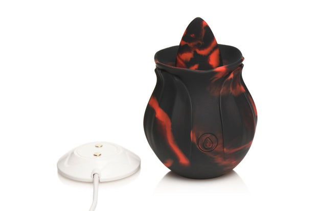 BLOOMGASM - Black Kiss Rimmende Rosen-Vibrator - Rot/Schwarz