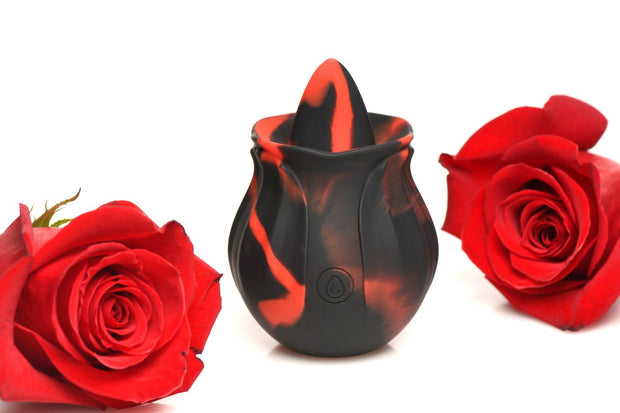 BLOOMGASM - Black Kiss Rimmende Rosen-Vibrator - Rot/Schwarz