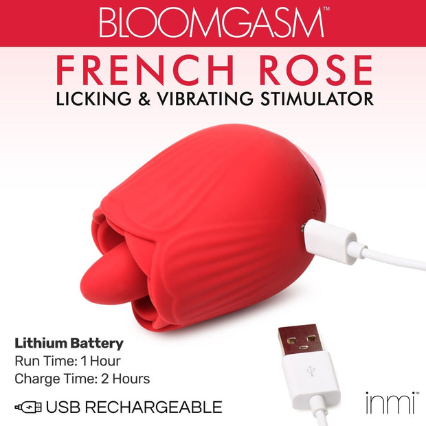BLOOMGASM - French Rose Leck- und Vibrationsstimulator - Rot