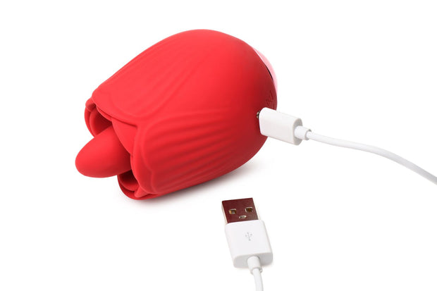 BLOOMGASM - French Rose Leck- und Vibrationsstimulator - Rot