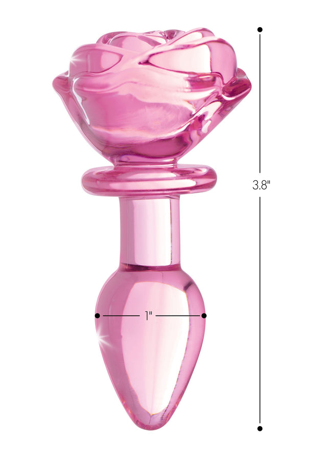 BOOTY SPARKS - Glas-Rosen Analplug Klein - Rosa