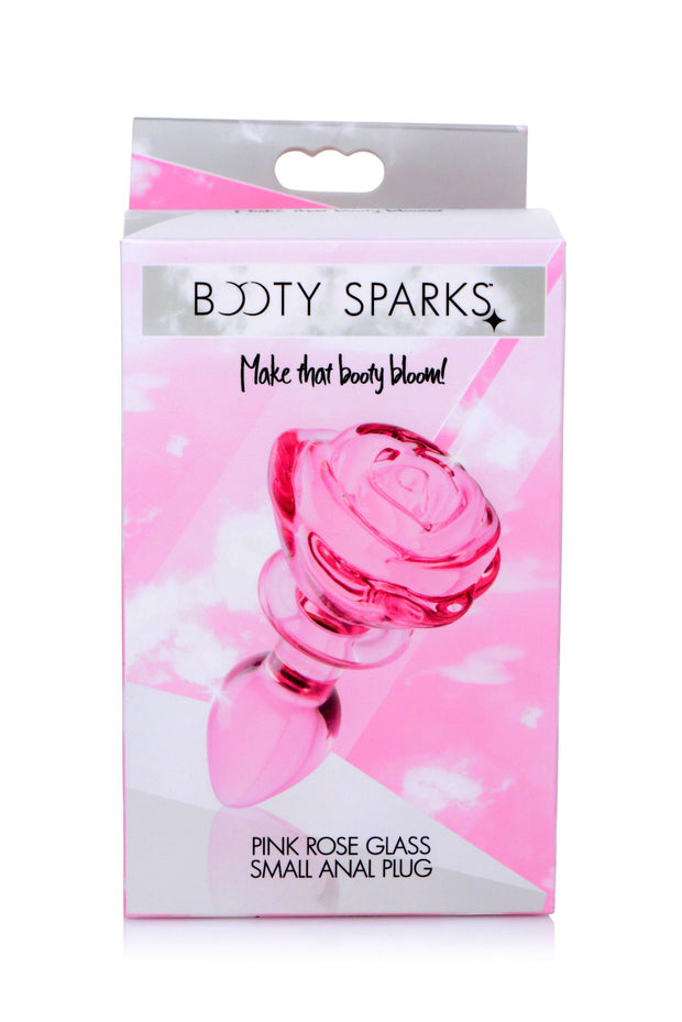 BOOTY SPARKS - Glas-Rosen Analplug Klein - Rosa