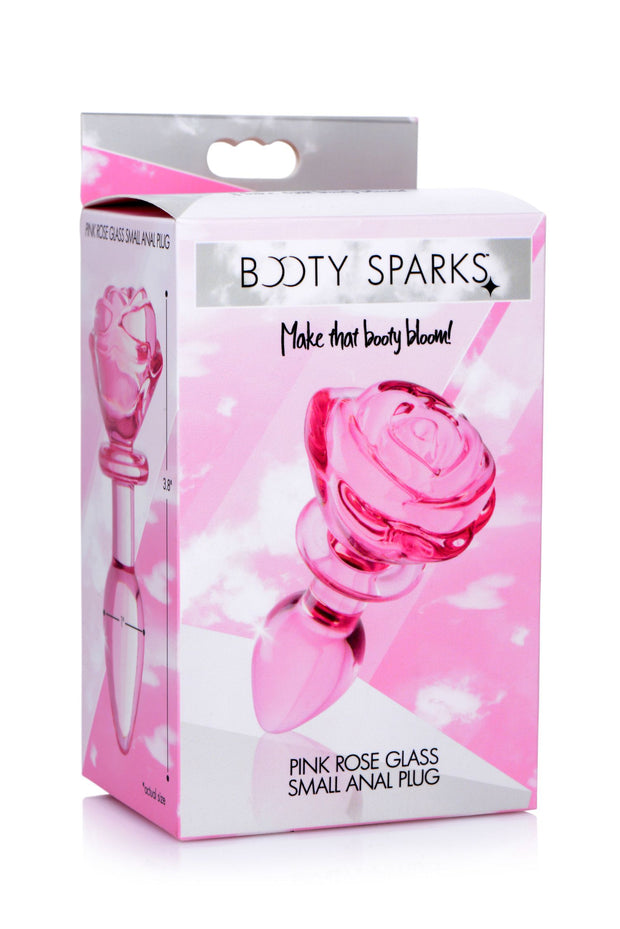 BOOTY SPARKS - Glas-Rosen Analplug Klein - Rosa