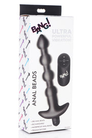 BANG! - 28X Vibrations-Silikon-Anaalkugeln mit Fernbedienung - Schwarz