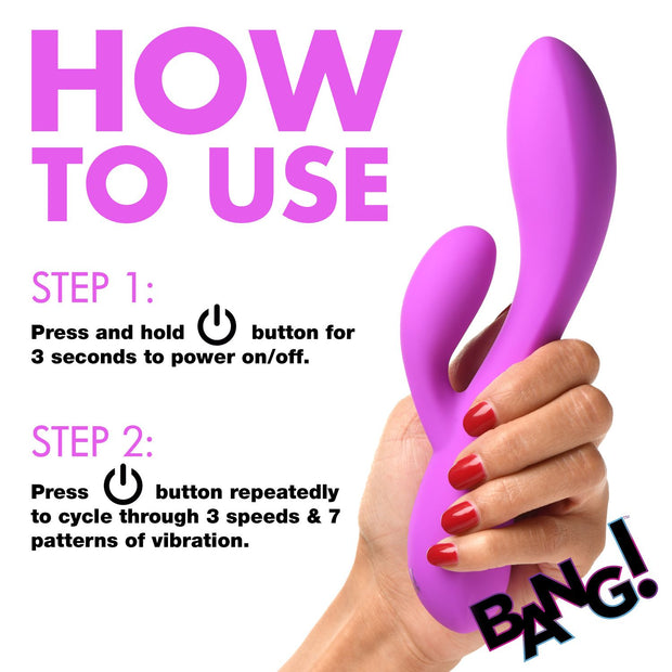 BANG! - Flexibler Rabbit Vibrator Doppelte Stimulation - Lila