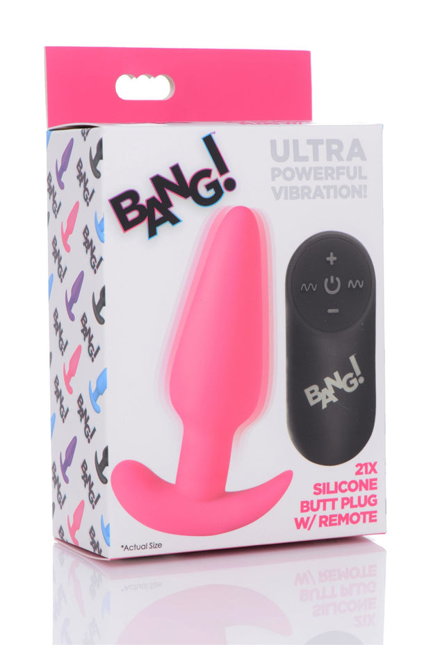 BANG! - Vibrations-Buttplug mit Fernbedienung - Rosa