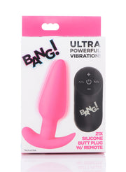 BANG! - Vibrations-Buttplug mit Fernbedienung - Rosa
