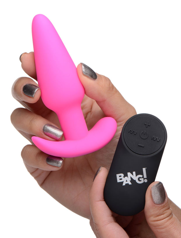 BANG! - Vibrations-Buttplug mit Fernbedienung - Rosa