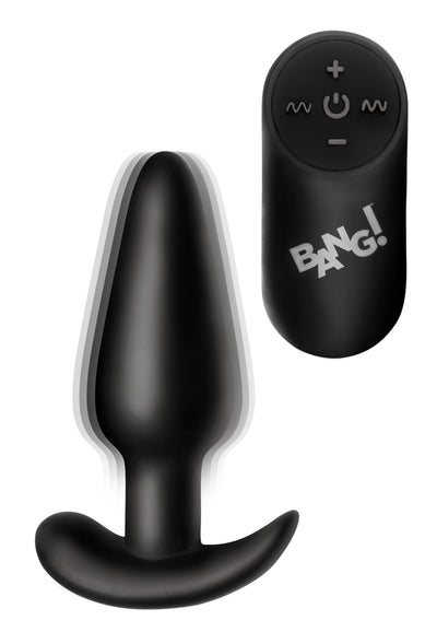 BANG! - Vibrations-Buttplug mit Fernbedienung -Schwarz