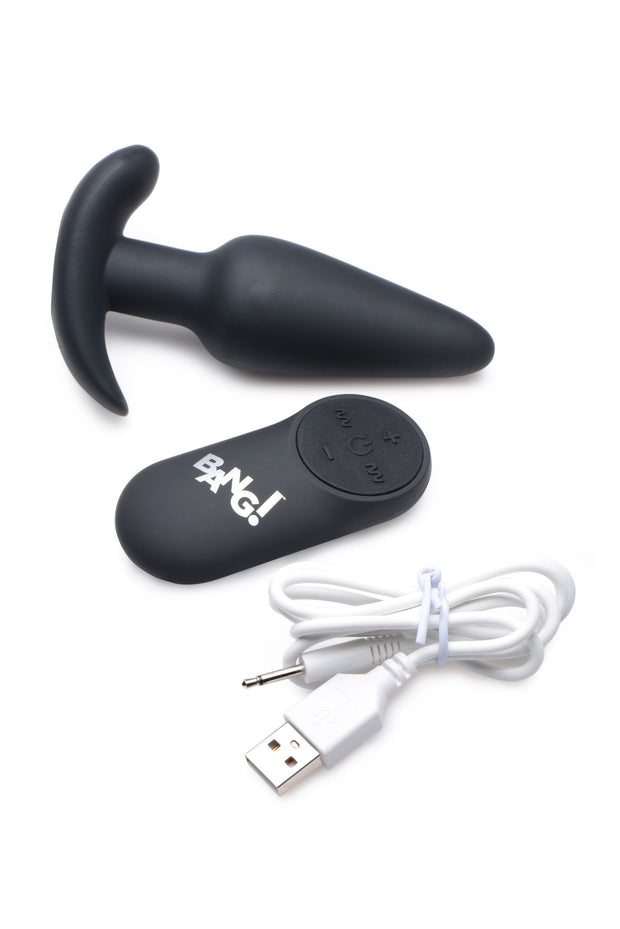 BANG! - Vibrations-Buttplug mit Fernbedienung -Schwarz