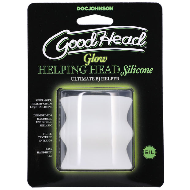 Doc Johnson - GoodHead Glow Helping Head Silicone - Weiß